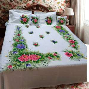 elegant handcrafted bedsheet – traditional art with modern comfort