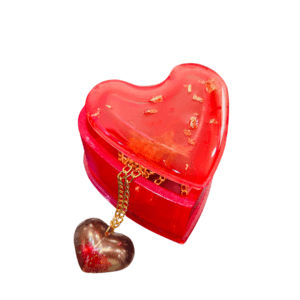 Heart-Shaped Pendent with Heart-Shaped Resin Trinket Box