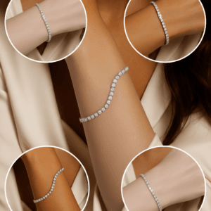 Shoppya Women Crystal Bracelets | Silver Toned Bracelets For Women | White CZ Crystals Bracelet For Woman | Birthday Gift for Girls & Women Anniversary Gift for Wife